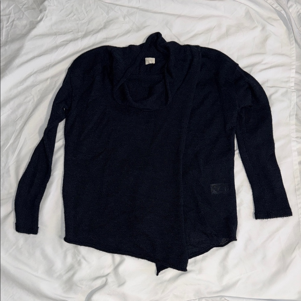 Poetry Navy Cowl Neck baby Alpaca Sweater EUC